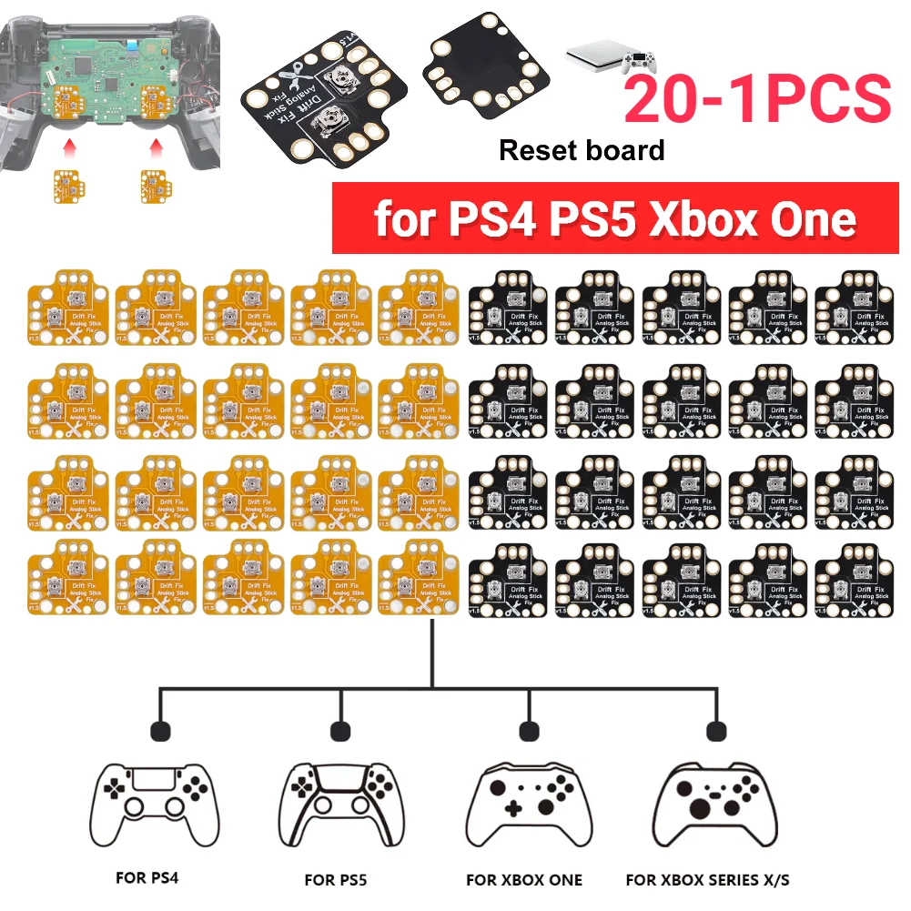 20-1PCS For PS4 PS5 Xbox One Universal Gamepad Joystick Drift Repair Board Controller Analog Thumb Stick Drift Fix Mod