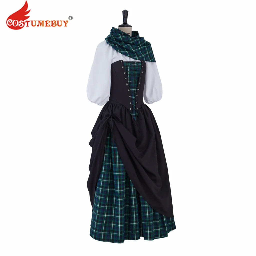 Outlander Claire Fraser Cosplay Costume Scottish Highland Dress Medieval Scottish Costume Renaissance Fair Outfit Ball Gown