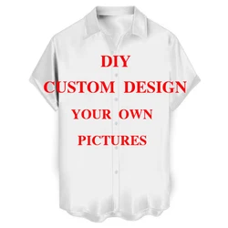 Fashion DIY Customized 3D Print Streetwear Buttoned Shirts Men/Women Short Sleeve Shirt Top DIY Your Like Photo Or Logo Clothing