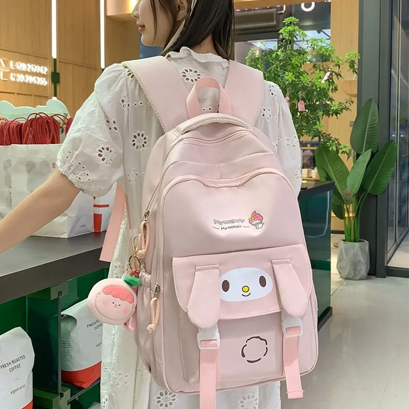 

Cartoon Sanrio Cinnamoroll Kuromi Melody Backpack Cartoon Anime Cute Student Large Capacity Backpack Simplicity Style Kid Gift