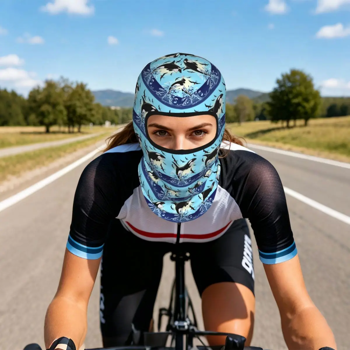 Orca Killer Whale Jumping Out The Ocean Breathable Balaclava Full Face Mask Sun Protection Neck Gaiter For Motorcycle Outdoor