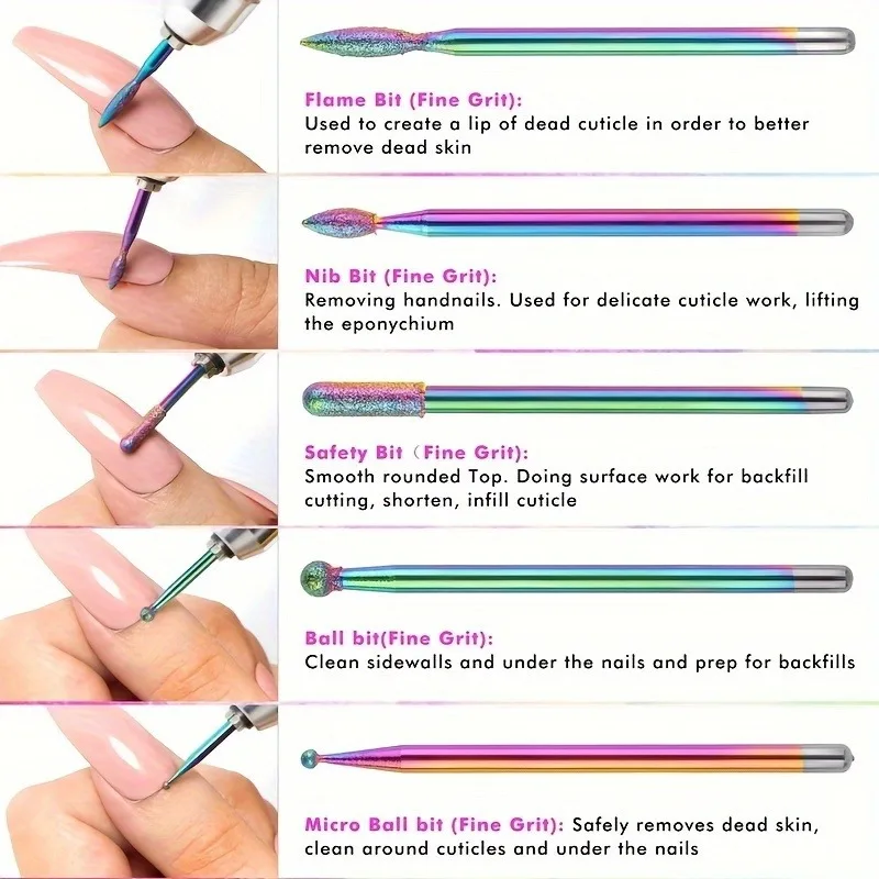 13 stks/doos Professionele Keramische Nagelboor Set Elektrische Manicure Nagelvijl Bit Voor Acryl Gel Nagels En Nagelriemen