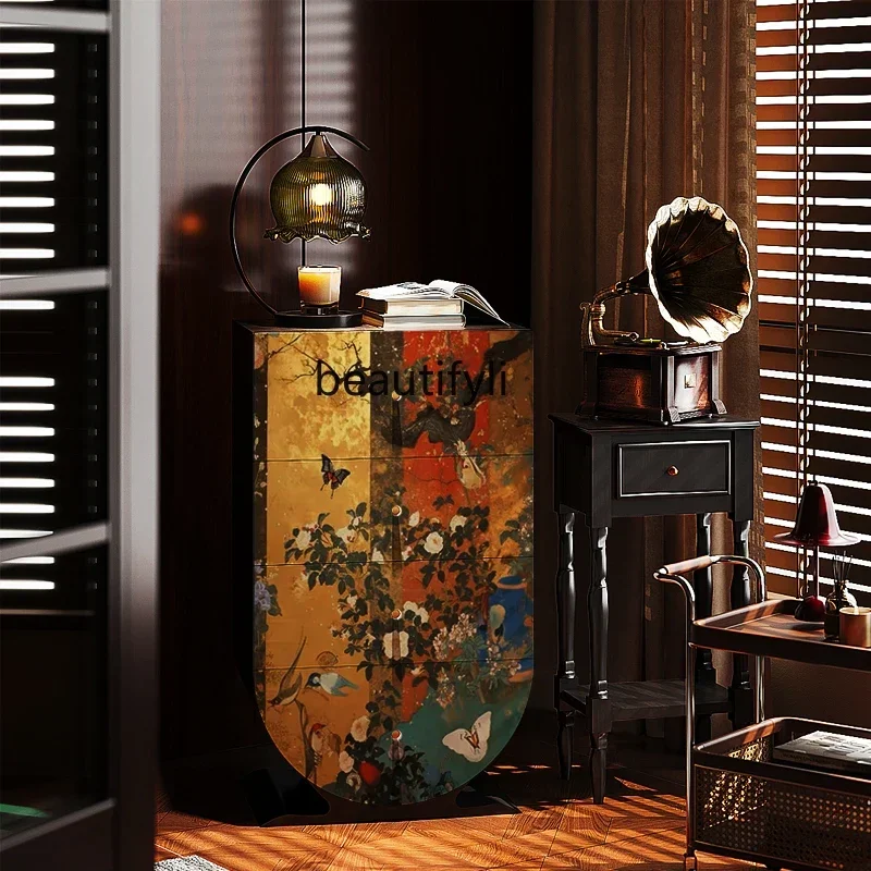 

ss K178 ss25 Frenchmedieval solid wood living room storage decorative cabinet household entrance entrance storage integrated ver