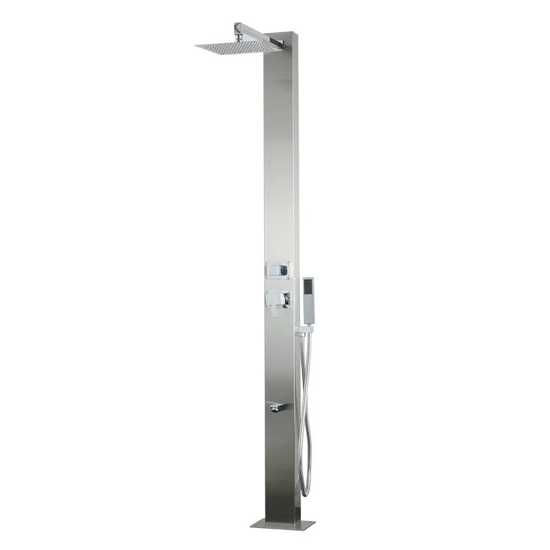 2023 new modern design brushed finish stainless steel shower pool rain outdoor shower panel column