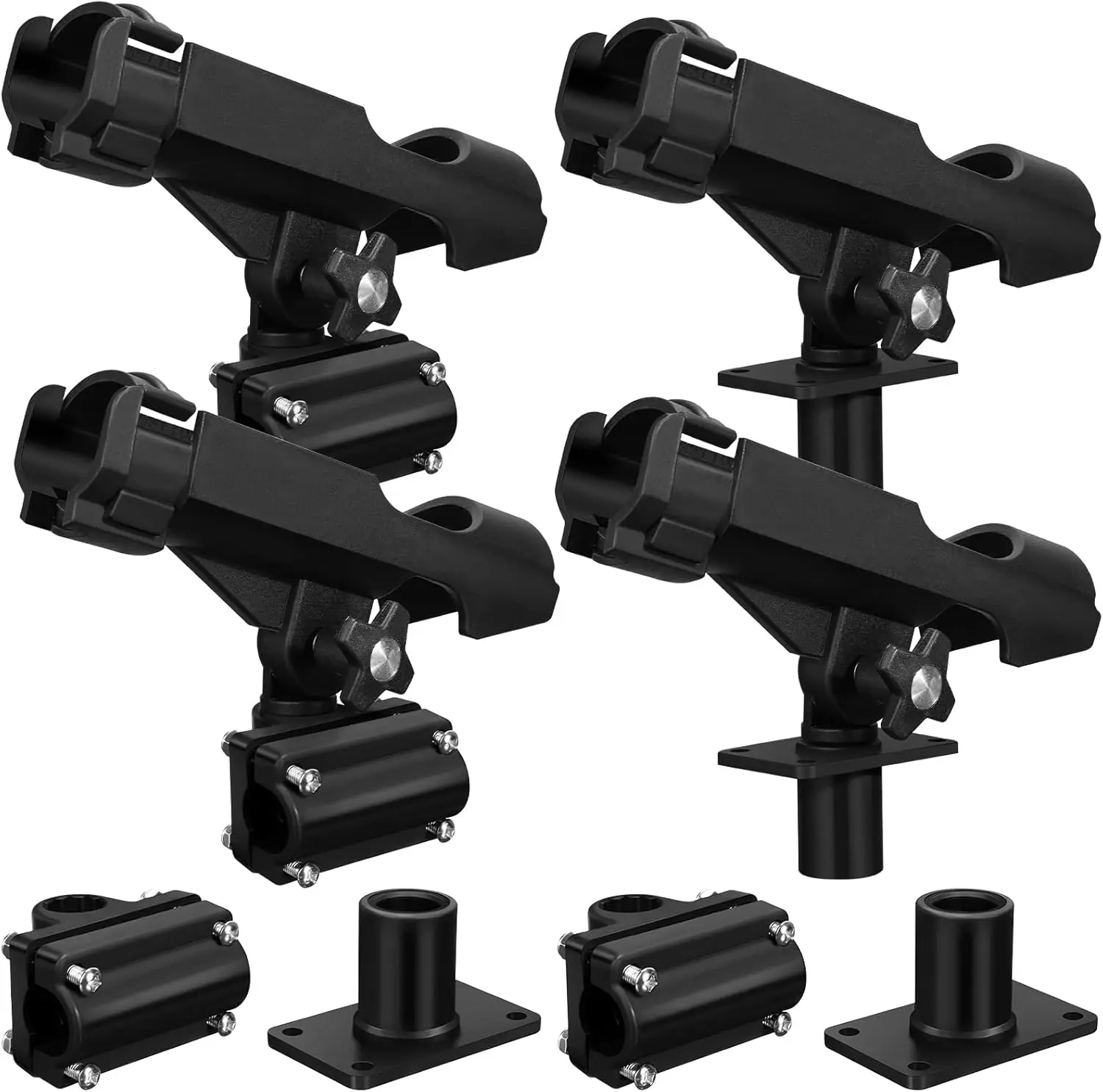 4-piece-boat-fishing-rod-holder-adjustable-swivel-accessory-black