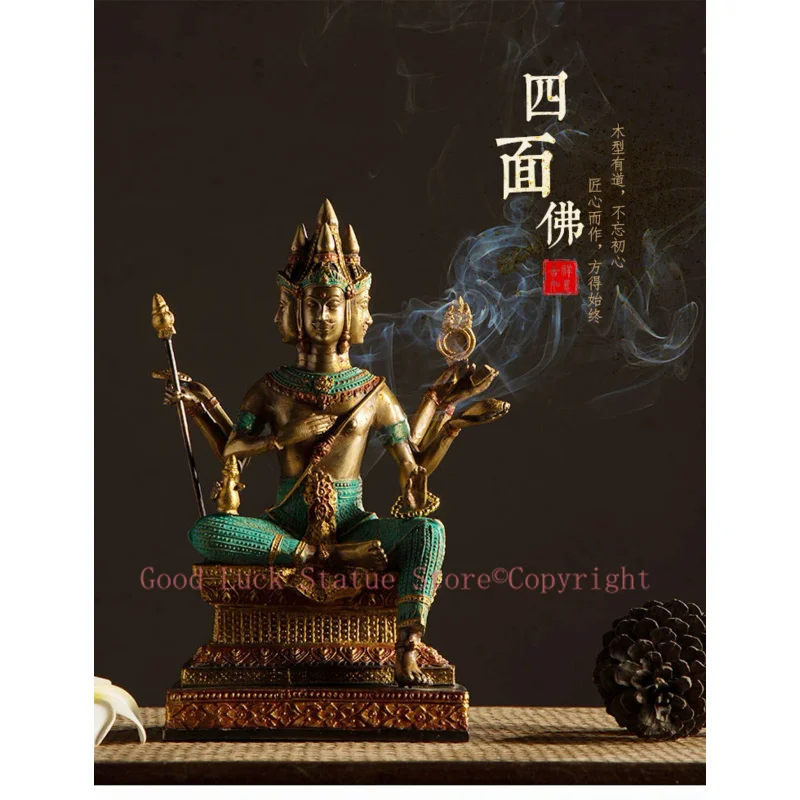 Company SHOP Store home efficacious Mascot Protection-Southeast Asia Thailand Brahma four-faced Buddha figure FENG SHUI statue
