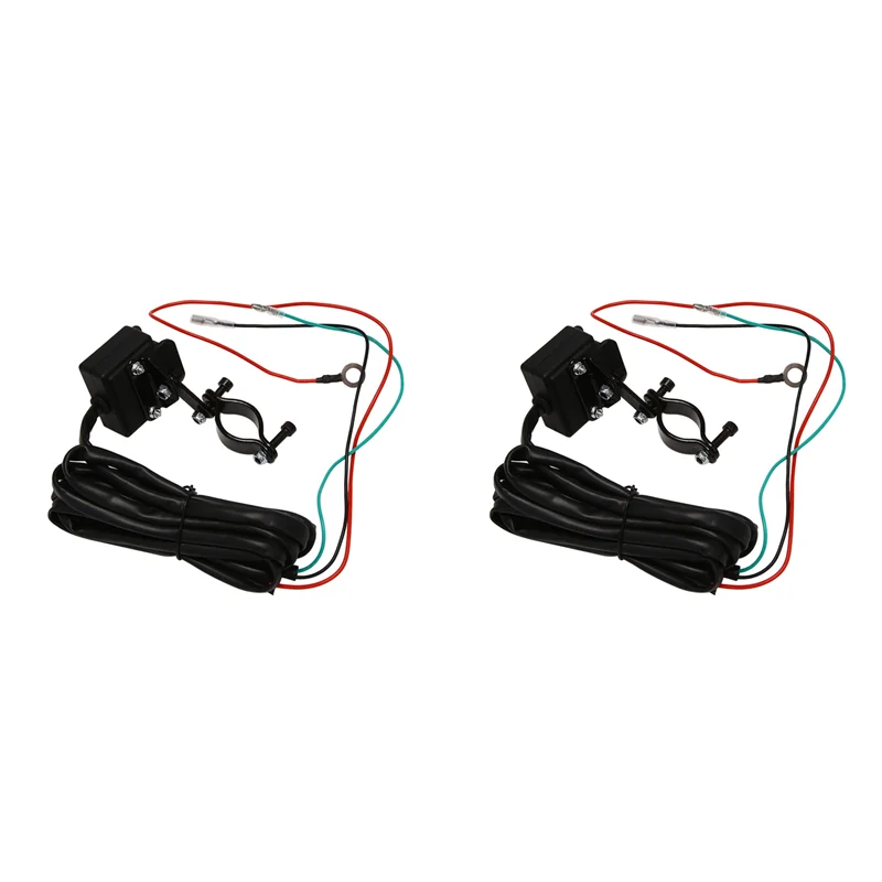 

2X 12V Winch Rocker Thumb Switch With Mounting Bracket Handlebar Control Line Kit For ATV UTV Electric Winch Accessories-L94A