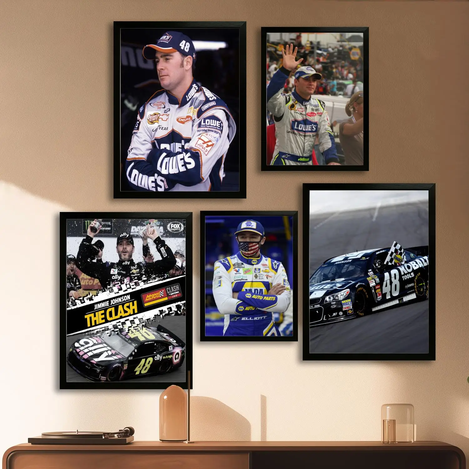 Póster artístico en lienzo de jimmie johnson y arte de pared, impresión de imágenes, familia moderna, decoración de dormitorio, carteles, pintura decorativa