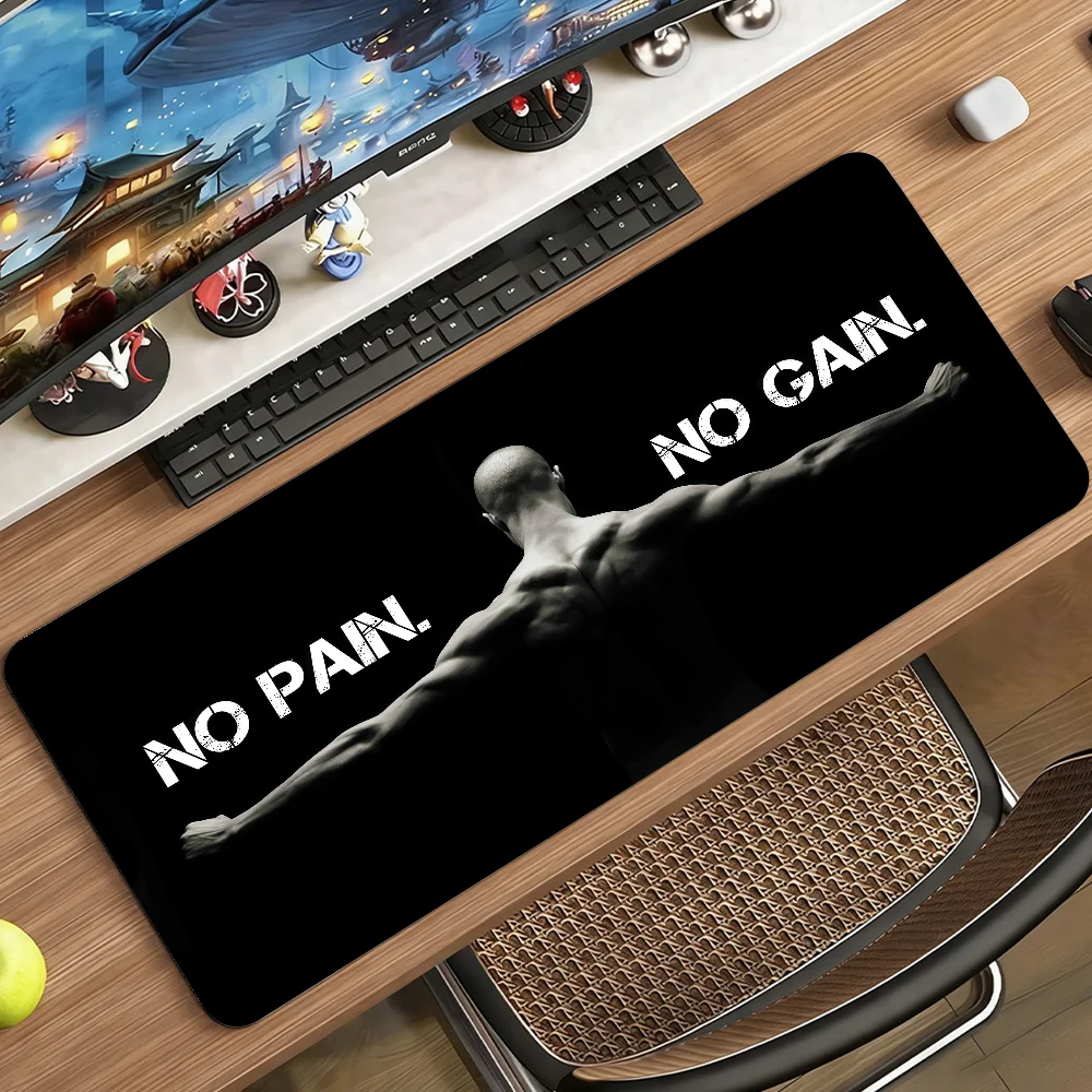 No Pain, No Gain Mouse Pad Non-slip Rubber Computer Mat Gamer Balance Decoracion Deskmat Laptop Office Large