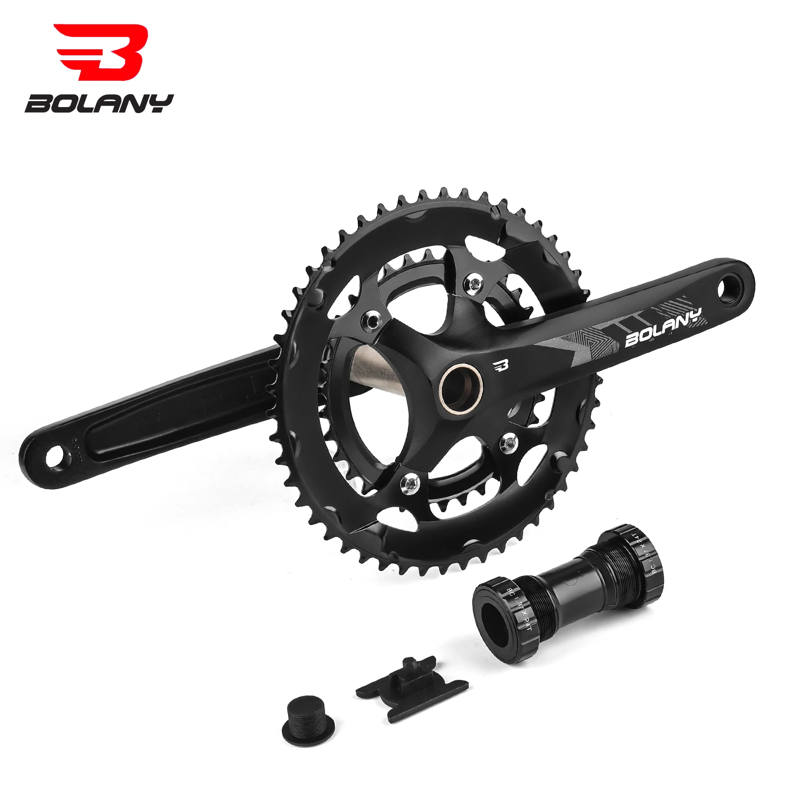 BOLANY Road Bike Crankset Chainring BB91 Threaded 170mm 34T 50T 110BCD Aluminum Alloy Double Disc Crank for Road Bicycle