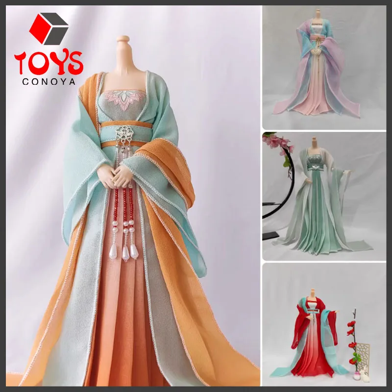 1/6 Schaal Vrouwelijke Tang-dynastie Hanfu Chinese Oude Kleding Model Fit 12-inch Soldaat Action Figure Body Poppen