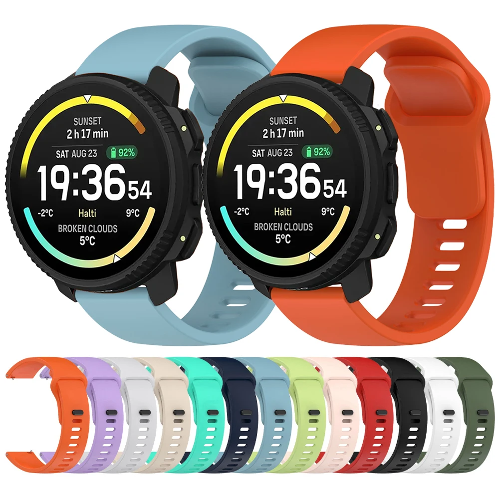 22 mm Silikonarmband für Suunto Vertical 2/RACE 2 RUN S, Bänder für SUUNTO 9 PEAK PRO DLC/5 PEAK/Ocean Correa, Armband-Zubehör