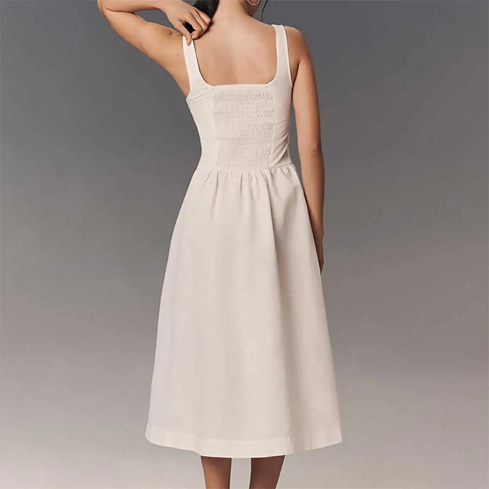 2025 New Elegant Evening Dress Square Neck Sleeveless A-line Backless Prom Party Dress Cocktail Dress Wedding Guest Dresses