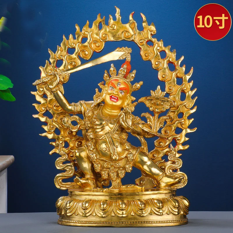 Asia Buddhism home temple altar Worship Black Manjushri Buddha brass gilding statue bless Safety good luck