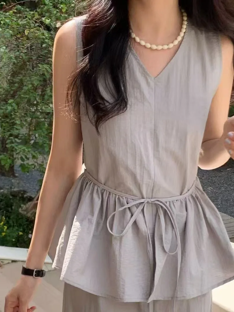 

Korean Sle Women's Summer 2025 New High-End Slimming Beautiful Dr And Trousers Set Superb Faionable Two-Piece Suit