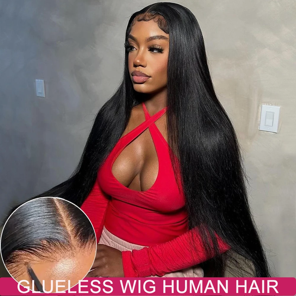 Glueless Wig Human Hair Straight 6x4 5x5 9X6 7X5 Pre Cut Lace Closure Wigs Human Hair No Glue Brazilian Human Hair Wig For Women