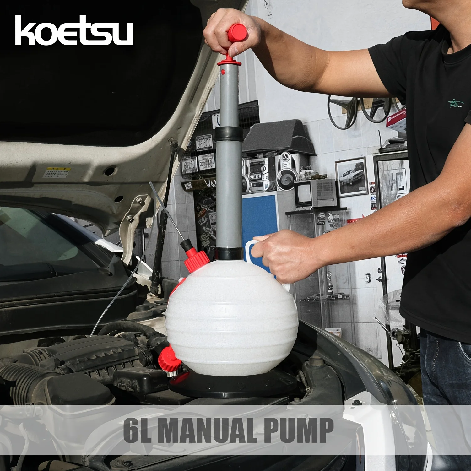 

Ручной вакуумный насос KOETSU 6L для откачки масла, для домашнего использования, объем 1,59 галлона