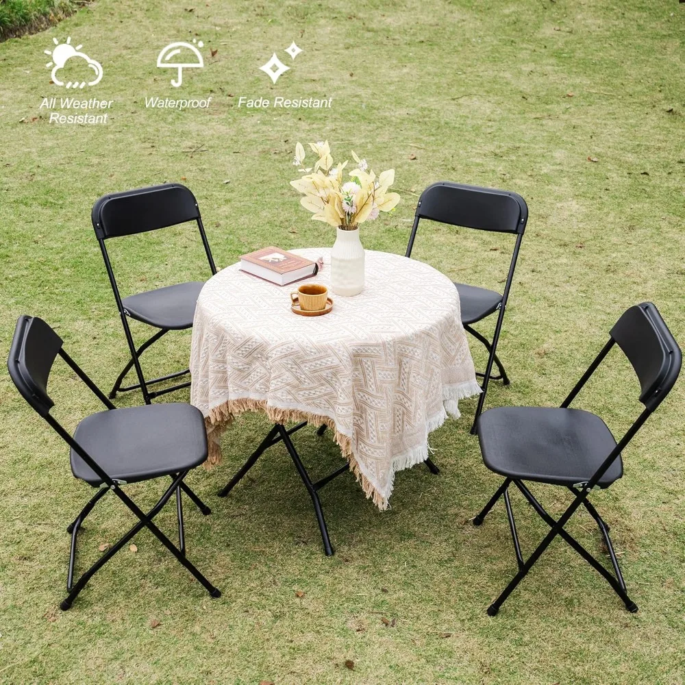 Kunststof klapstoelen set van 10, capaciteit van 300 lb, draagbare stoelen met stalen frame voor thuis, op kantoor, bruiloften en feesten