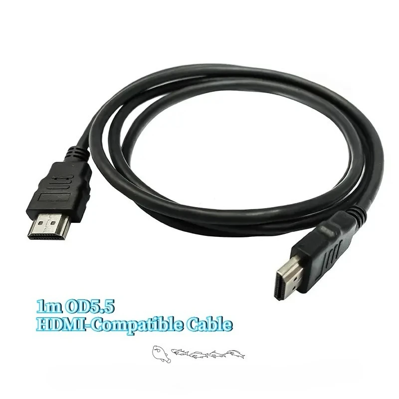 High Speed 1m OD5.5 HDMI-Compatible High Definition Cable 1080P High Speed HDTV Data Cable Version Computer Monitor Video Cable