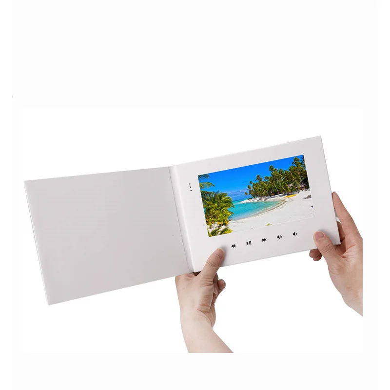 

1PCS Portable 7inch HD Hardcover Lcd Display Module Blank White Plain Video Brochure Card