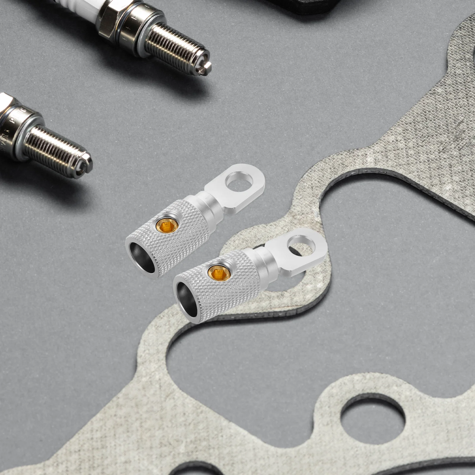 ขั้วต่อสายไฟทองแดงแบบไม่ต้องบัดกรี 2 ชิ้น สำหรับต่อสายอินพุตแอมป์เครื่องเสียงรถยนต์ ลดขนาดสายไฟ