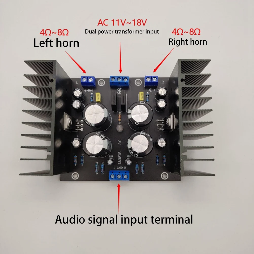 Y45A-LM1875 Power Amplifier Board Dual Channel 2.0 2X30W Stereo Pure Power Amplifier Board DIY Speaker High Power Module