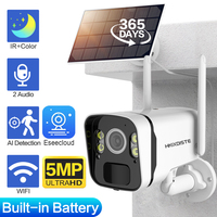 Solar Panel Camera Wifi outdoor HD 5MP 2K 9600mAh Rechargeable Battery PIR Human Detection Audio 100% wire-free Security Camera