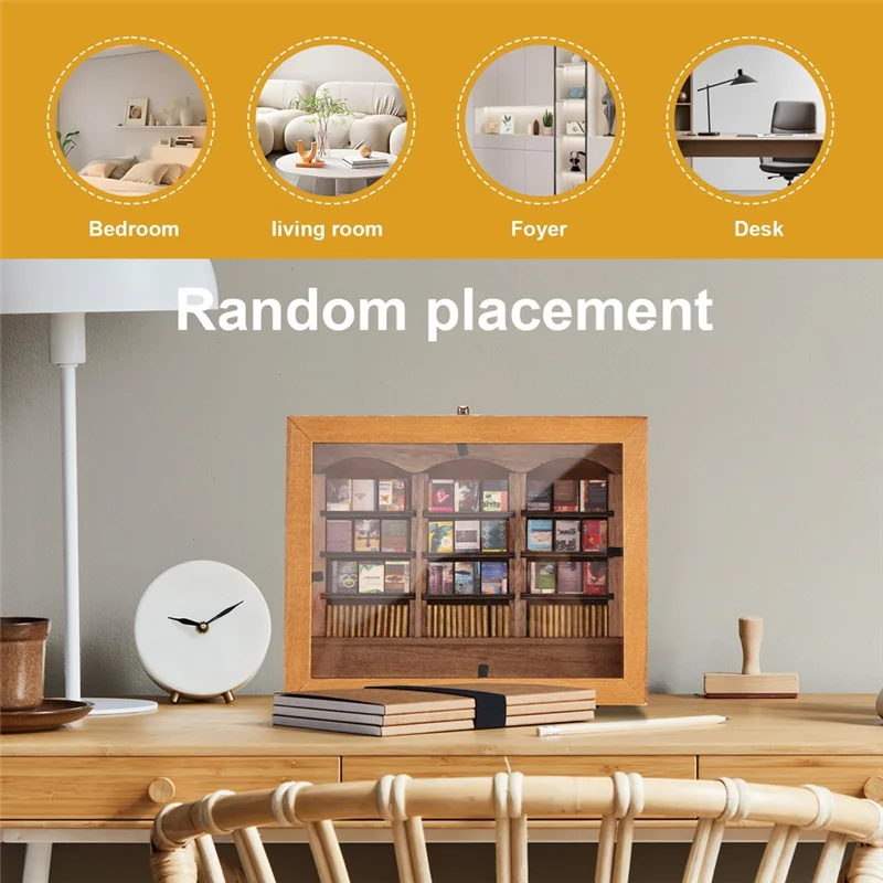 رف كتب صغير من BAAU، رف كتب يهز القلق الخاص بك، رف كتب مصغر، رف كتب صغير مصنوع يدويًا، كتاب مصغر #3