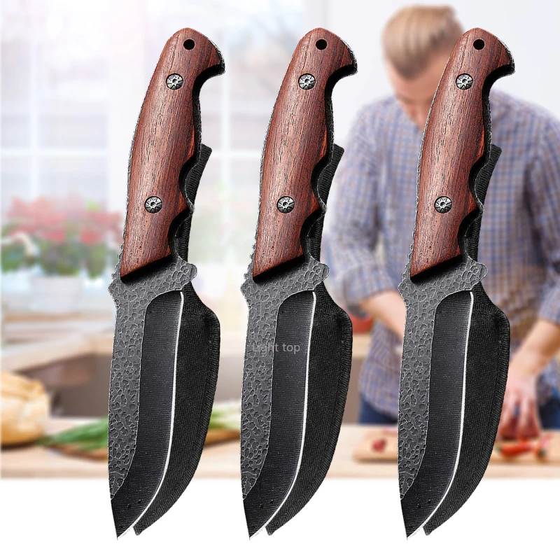 Professional Boning Knife BBQ Meat Cleaver Forged Knife 4Cr13 Stainless Steel Butcher Knife Sharp Blade Kitchen Knife Supplies