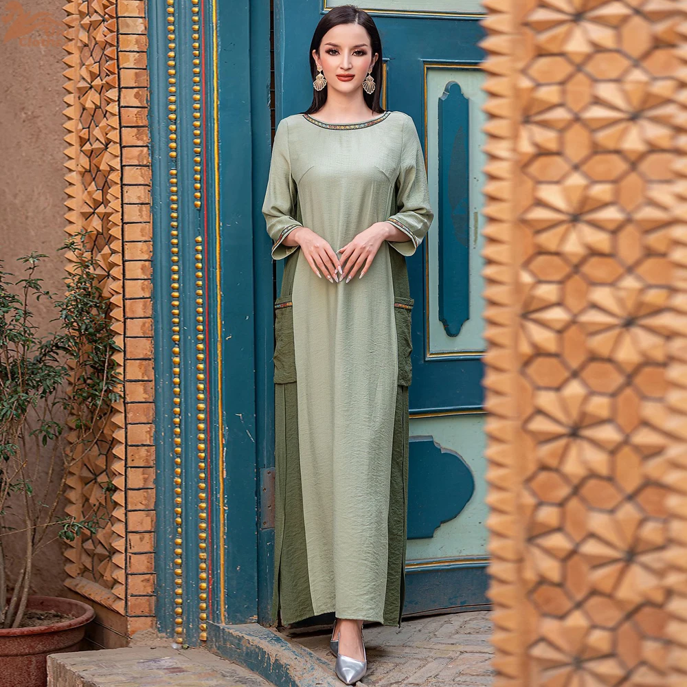 رمضان عيد قفطان فيستدوس عباية دامن دبي فساتين إسلامية طويلة أفريقية فاخرة للنساء رداء نسائي Musulmane Kebaya