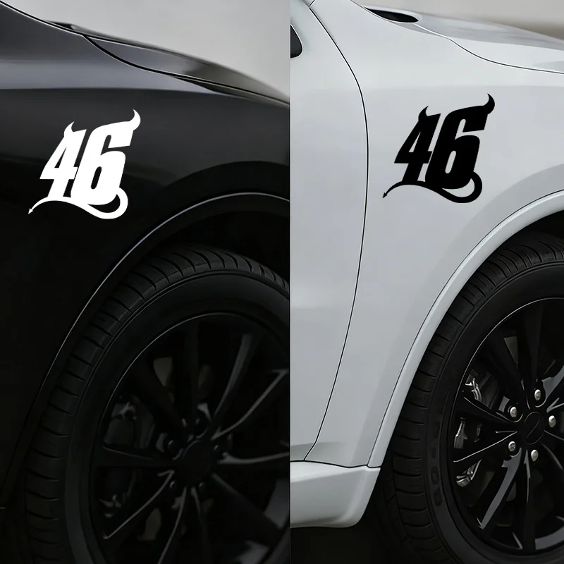 Multicolor Racing Number 46 Stickers, Waterproof Vinyl Decals for Motorcycle Helmet Car