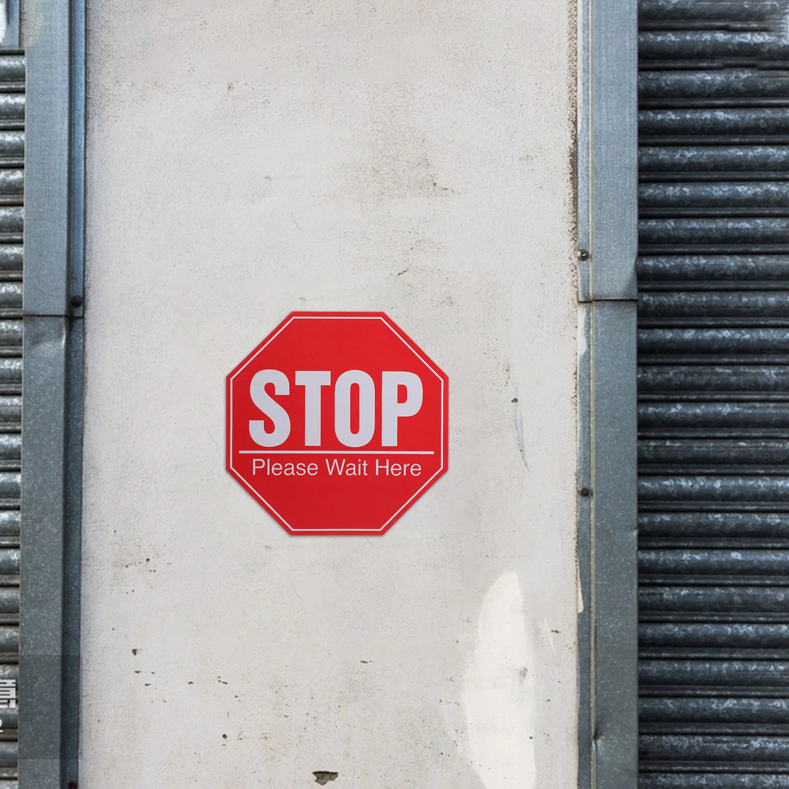 5 Sheets Social Distancing PVC Stickers Bright Please Wait Here Signs for Public Places Safety Distance Floor Decals