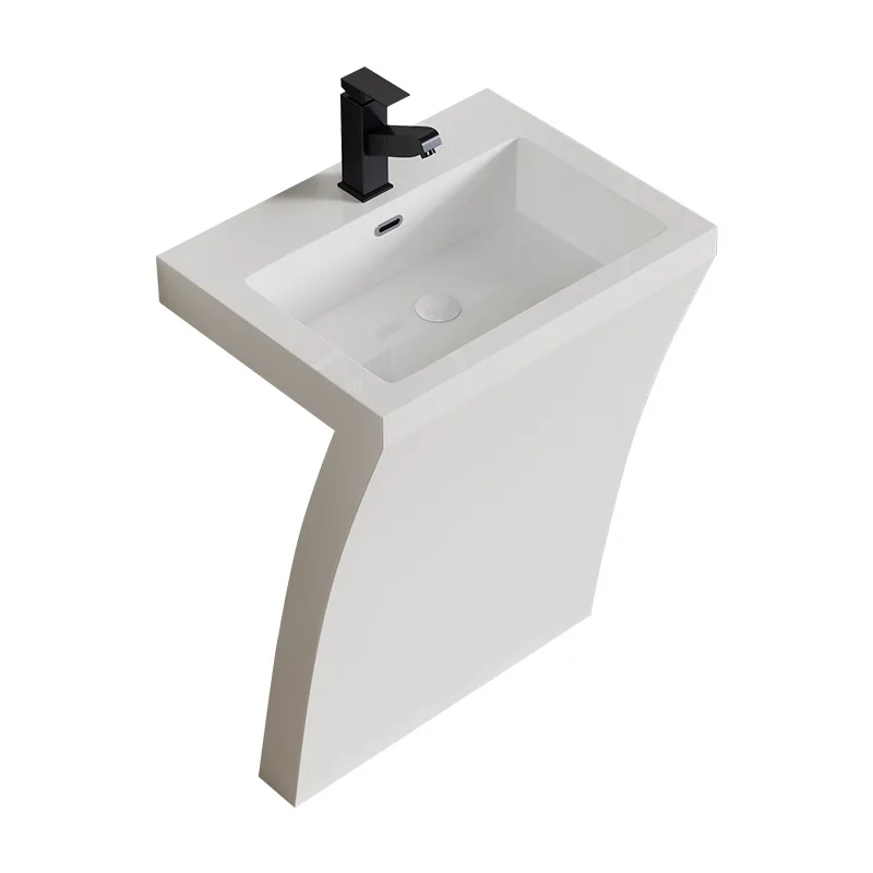 Creative column basin integrated molding artificial stone art column type wash basin floor type washbasin washstand