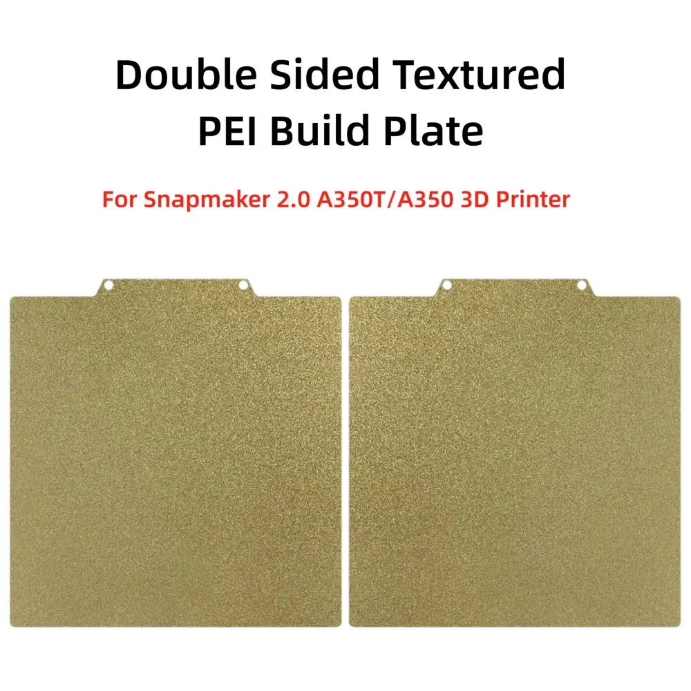 

For Snapmaker A350 Build Plate Textured PEI Flexible Removal Spring Steel Sheet 335x365mm Strong Adhesion Double Sided Printing