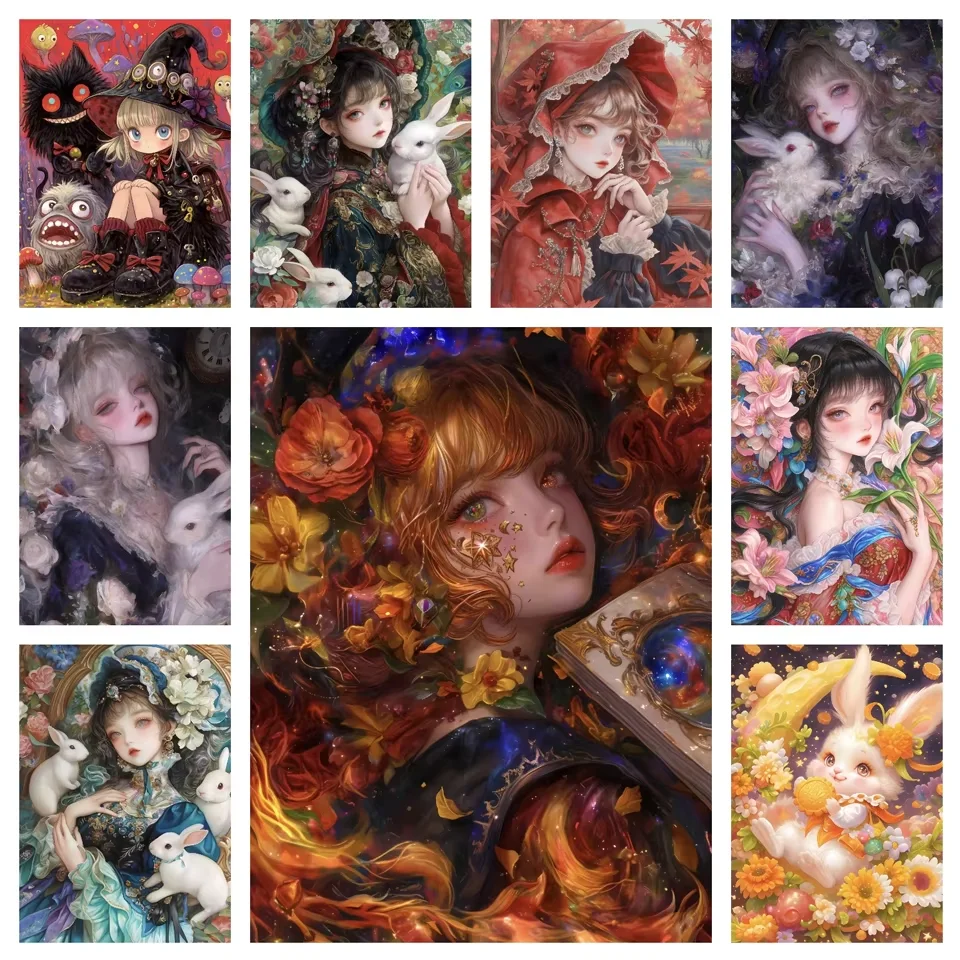 

DIY Anime Girl Rabbit Jigsaw Puzzles for Adults Focus Enhancement Therapy Meaningful Retirement Gift Office Home Decor