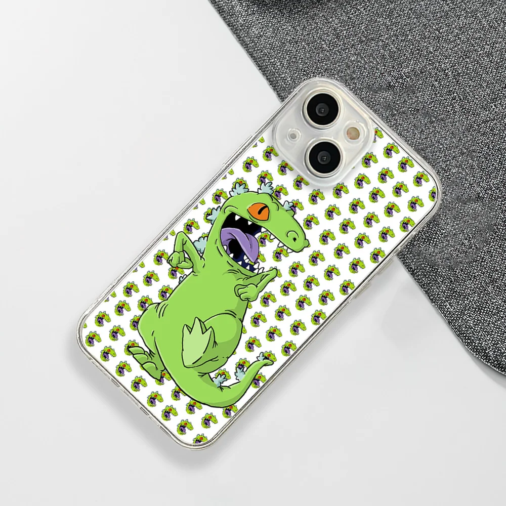 Cartoon Anime R-Rugrats Reptar Phone Case For IPhone 15 14 13 12 11 Transparent Magnetic Suction Cover