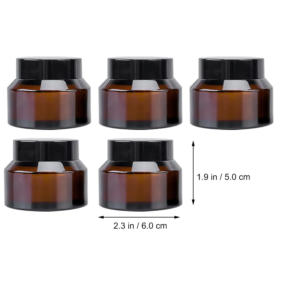 

5 Pcs Traveling Brown Leakproof Reusable Toiletry Bottles Portable Cream Jars Light-proof Empty Eye