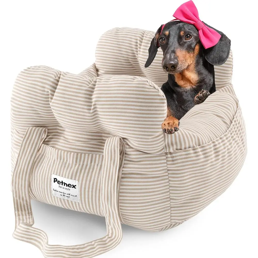 

Dog Car Seat for Small Dogs, Portable Puppy Car Seat of Easy Installation, Fashionable Pet Carrier Bag with Large Pockets, Machi