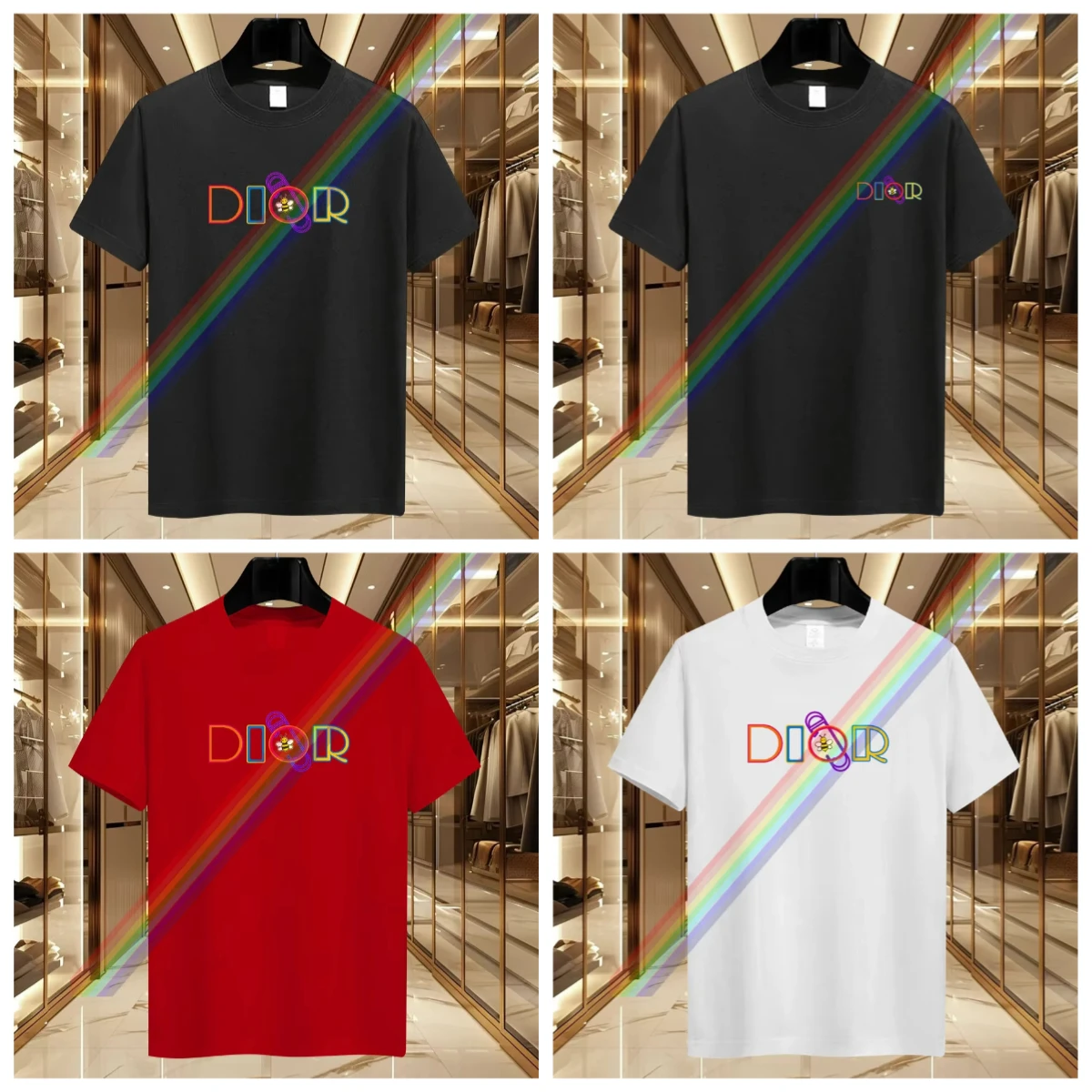 

New Summer Luxury Fashion D Brand Printing T-shirt 2025 Men's and Women's Crew Neck Casual Trend Versatile Y2K Top