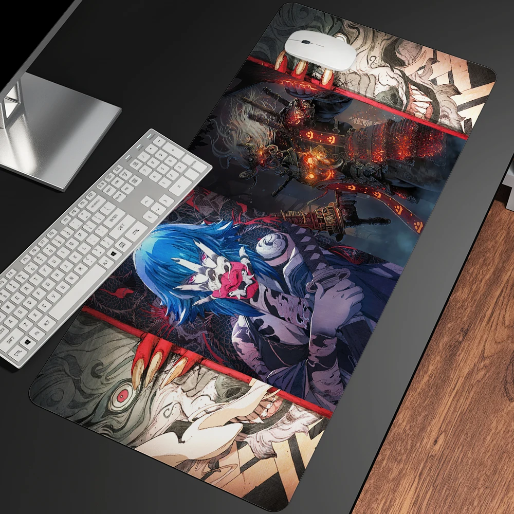 Master of The Devil Japan Mouse Pad Black and White Gaming Keyboard Rubber Pad Pad on The Table Desk Mat Anime Mouse Mat Pc Rug