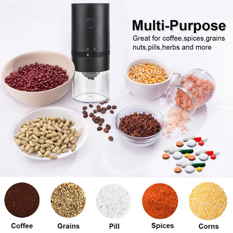 Electric Coffee Grinder Portable Nuts Grains Pepper Coffee Bean Grinder USB Grinder Machine For Espresso/Drip/Cold Brew