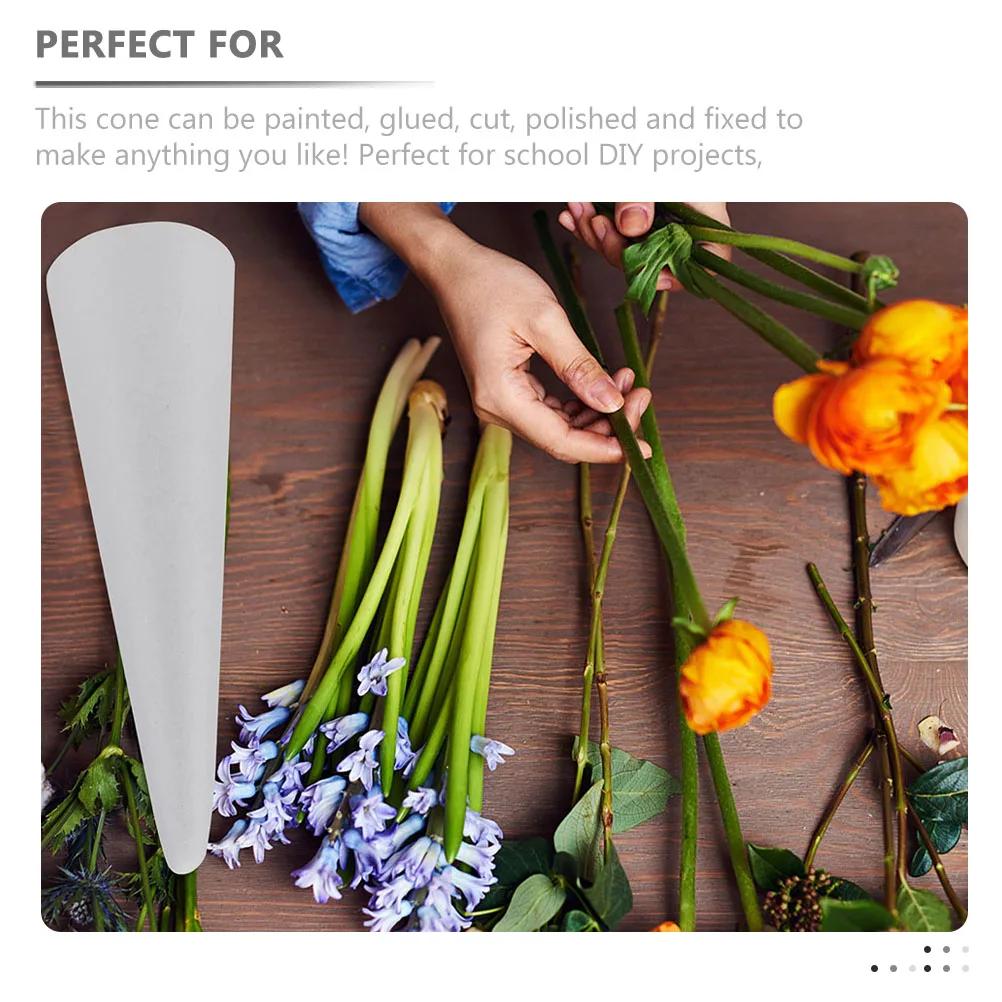 

4Pcs Solid Foam Cones for DIY Painting Festival Decoration Christmas Tree Ornament Supplies Creative Plaything