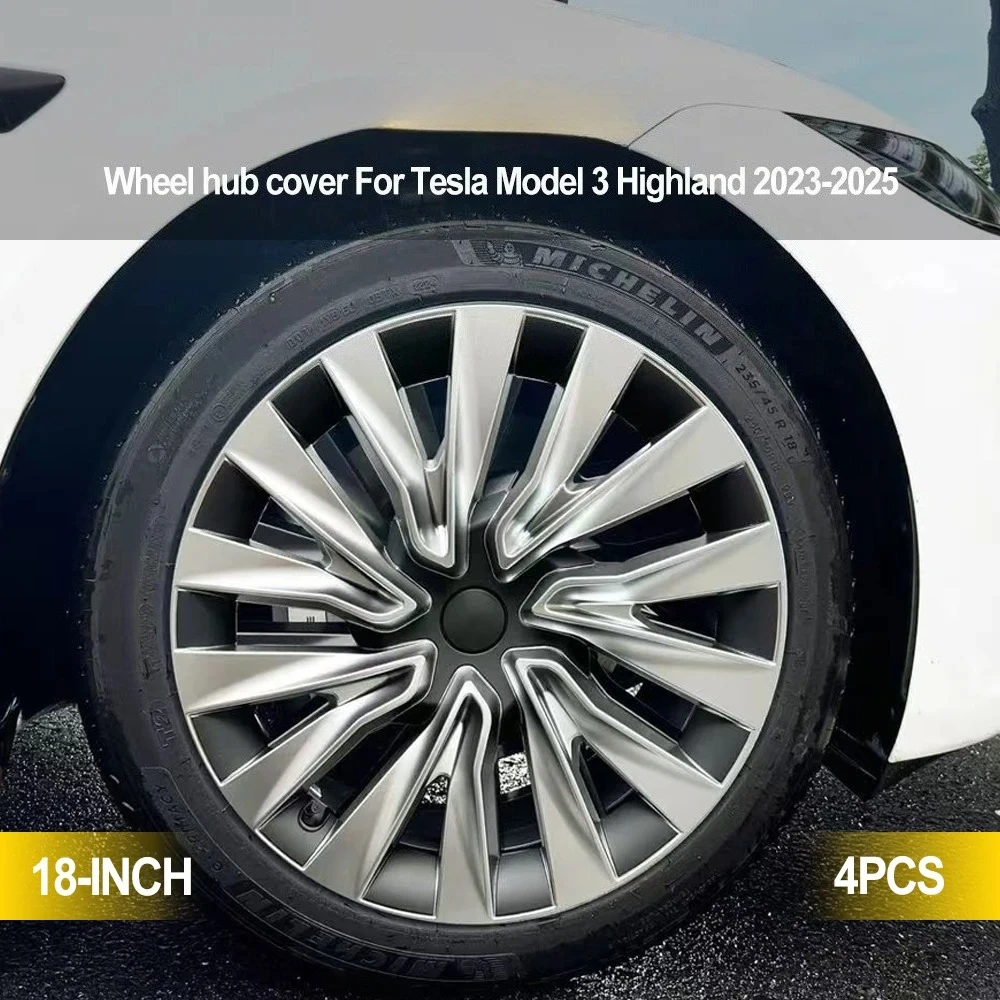 4er-Set Radkappen im Turbinen-Stil für Tesla Model 3 Highland 2023-2025, 18 Zoll, Ersatz-Zubehör