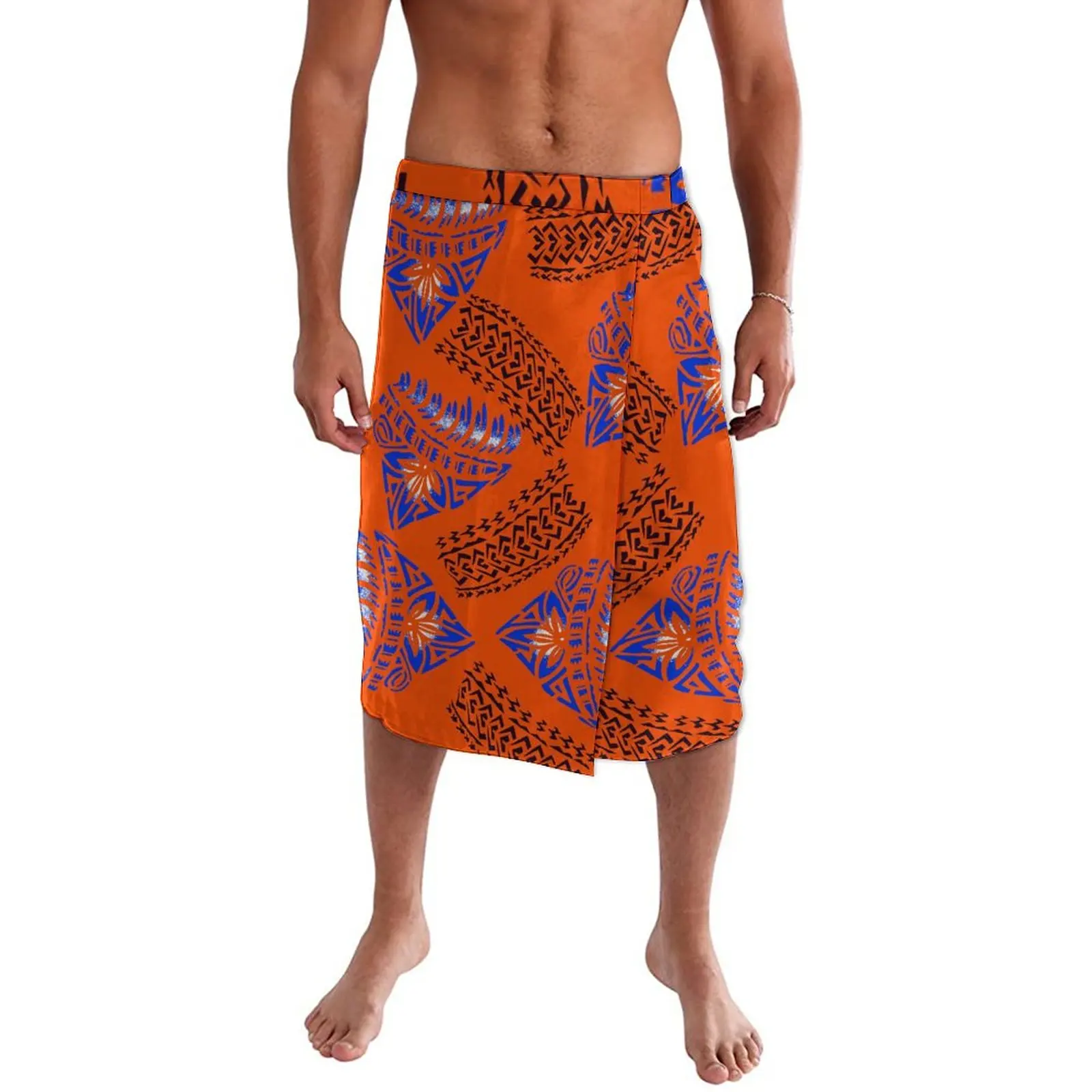 

Polynesian Tribal Clothing Customized Samoan Men Sulu Hawaii Tropical Fully Printed High Stretch Ie Faitaga