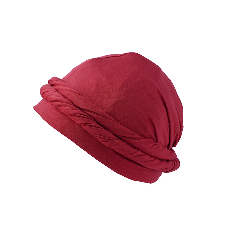 Pullover Turban For Men Hat Vintage Head Wraps For Men Stretch Modal And Satin Turban Scarf Tie For Hair
