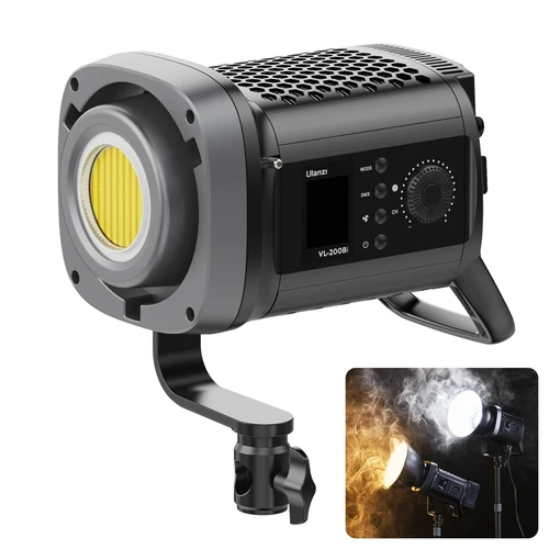 Ulanzi VL-200Bi 200W Luz de vídeo con montaje en V CRI 95+ 2700K-6500K CCT para fotografía de transmisión en vivo Luz COB con control inalámbrico