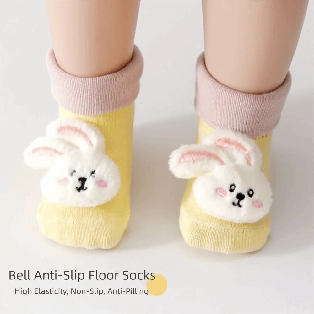 Comfortable Anti-Slip Baby Socks Plus Fleece 3D Walking Socks Fleece Lining Soft Newborn Baby Socks Newborn