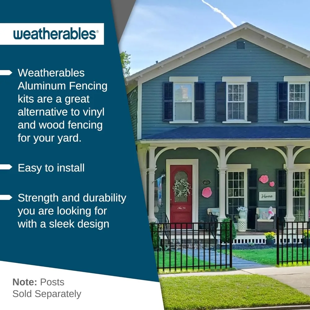 

Aluminum Fence Kit DIY Backyard Garden Rust-Resistant Powder-Coated Easy Install 4x6 Panel