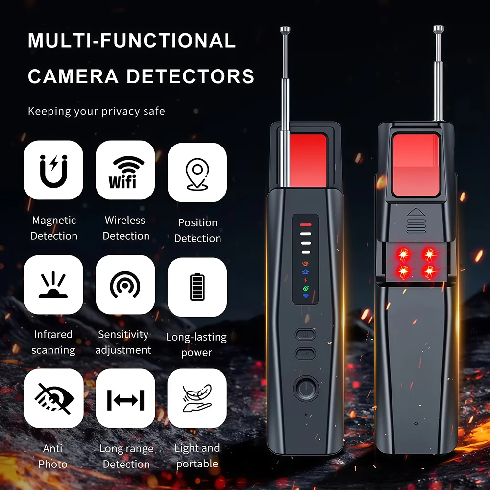 T011 dispositifs cachés détecteur hôtel Anti caméra cachée détecteur chasseur GPS Bug Mini caméra RF Signal Scanner caméra Finder