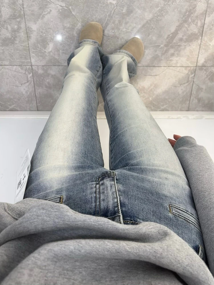 

Новые уникальные супермодные джинсы-клеш с высокой талией для женщин, коллекция осень-зима 2024, трендовые длинные брюки